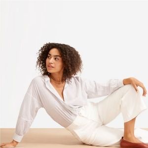 NWT Everlane The Wide-Leg Crop Pant Bone